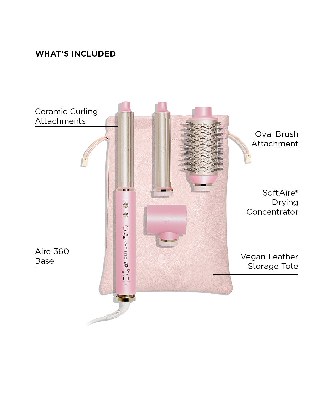 Aire 360 X Emi Jay | Dual Voltage Ceramic Air Styler & Curling