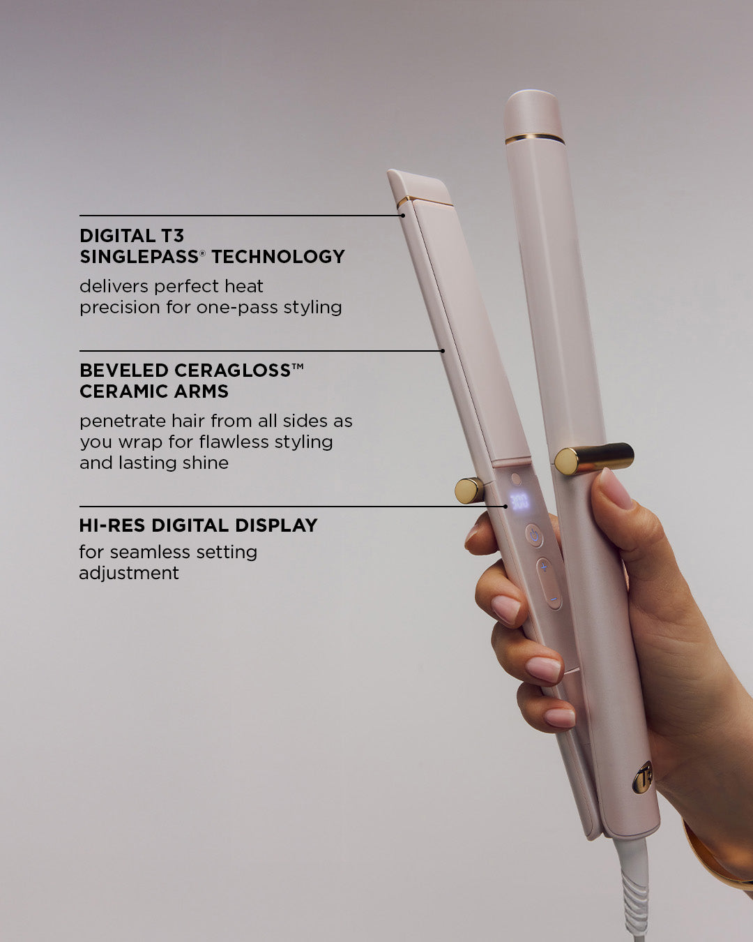 2-in-1 Curling Straightener Flat Iron Curler Combo T3 – T3 Micro