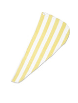 Yellow and white striped headband on a white background