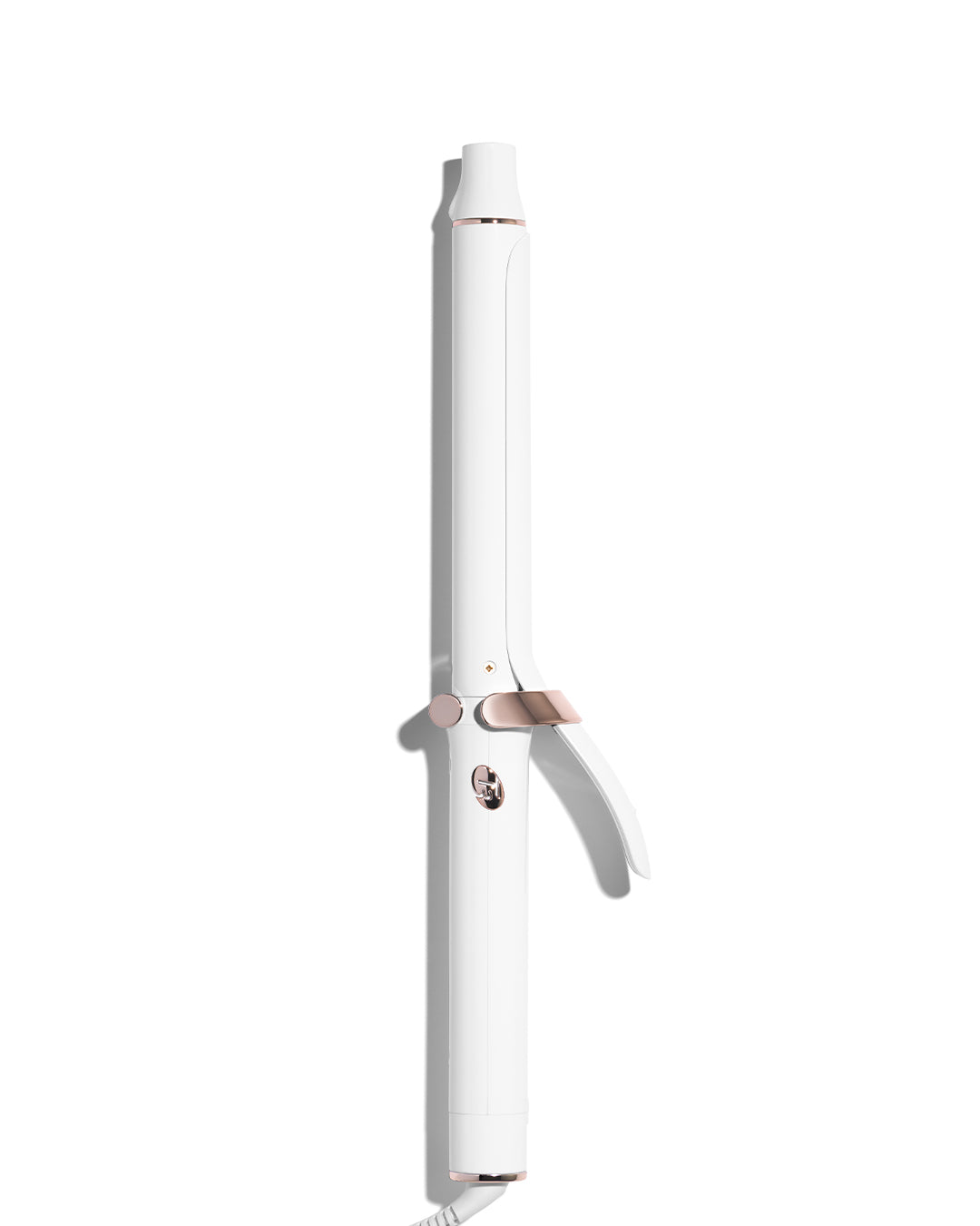 White hair straightener on a white background